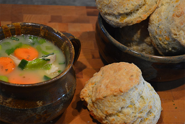Our soup with Chedder Bay Biscuit